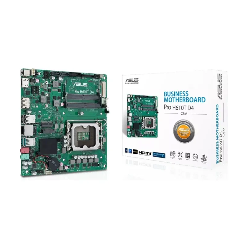 Asus Pro H610T D4-CSM LGA 1700 DDR4 Mini-ITX Anakart
