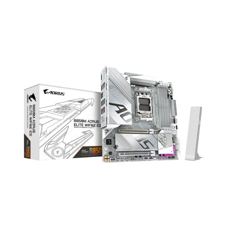 Gigabyte B850M Aorus Elite WiFi6E Ice AM5 (LGA 1718) DDR5 mATX Anakart