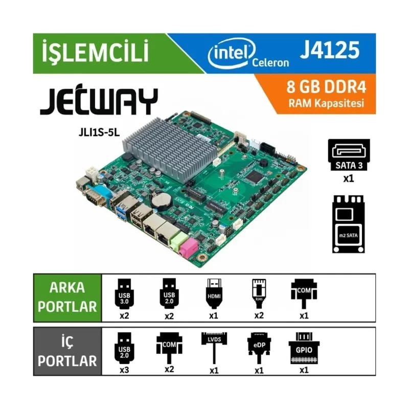 Jetway JLI1S-5l DDR4 Mini-ITX Anakart