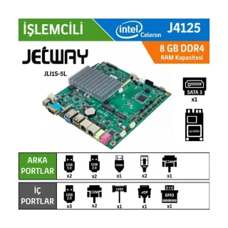 Jetway JLI1S-5l DDR4 Mini-ITX Anakart