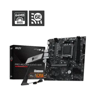 MSI Pro A620AM-G Evo WiFi 6E AM5 (LGA 1718) DDR5 mATX Anakart