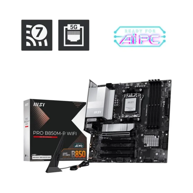 MSI Pro B850M-P WiFi 7 AM5 (LGA 1718) DDR5 mATX Anakart