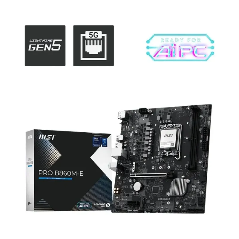 MSI Pro B860M-E LGA 1851 DDR5 mATX Anakart