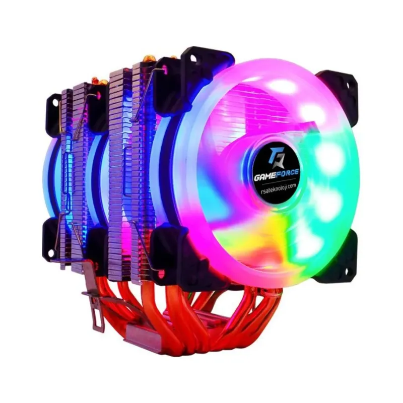 Gameforce Copper 6 90 mm 3 Fanlı Siyah Hava İşlemci Soğutucu